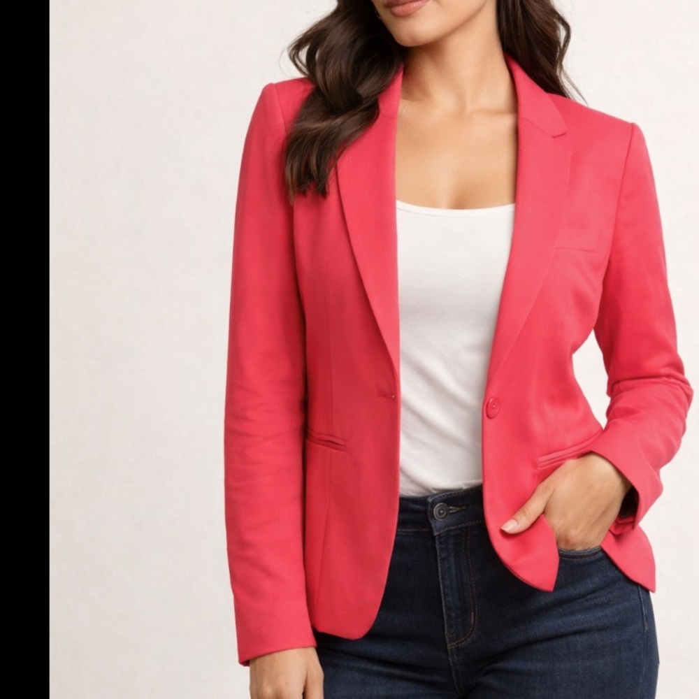 212 Collection Chic Vibrant Coral‎ Pink Women's Blazer